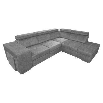 KONDELA Sedacia súprava, sivá, pravá, MALAGA