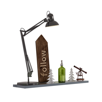 KONDELA Polica, grafit, FEDOR