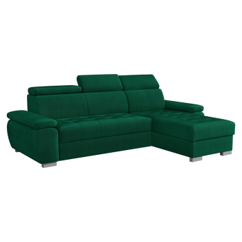 KONDELA Rohová sedacia súprava, zelená, pravá, SEMI ROH