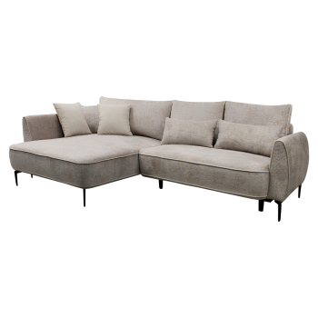 KONDELA Rohová sedacia súprava, sivobéžová Taupe, ľavá, MURIEL ROH