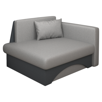 KONDELA Rozkladacie kreslo, sivá/tmavosivá, pravá, KUBOŠ NEW