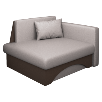 KONDELA Rozkladacie kreslo, béžovosivá Taupe/hnedá, pravá, KUBOŠ NEW