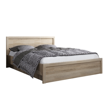 KONDELA Posteľ s úložným priestorom, 140x200, dub sonoma, JESI NEW