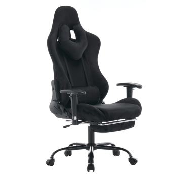 KONDELA Kancelárske/herné kreslo, čierna Velvet látka, SALOP