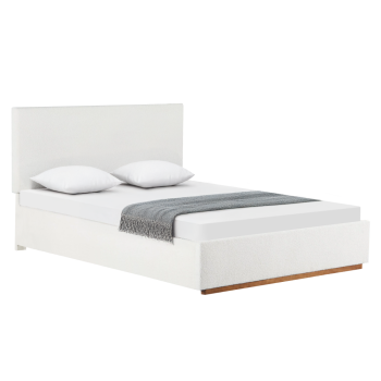 KONDELA Posteľ s roštom a úložným priestorom, 160x200, biela, NUVOLA