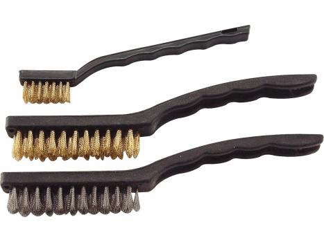 Oceľové kefky ručné, plastová rukoväť, 3-dielna sada