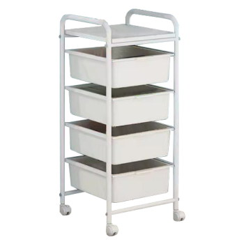 KONDELA Pojazdný regál, biela, SUFIK
