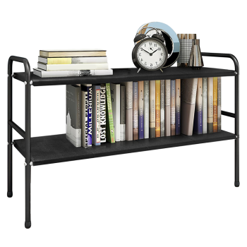 KONDELA Nastaviteľný regál, čierna, SOMER