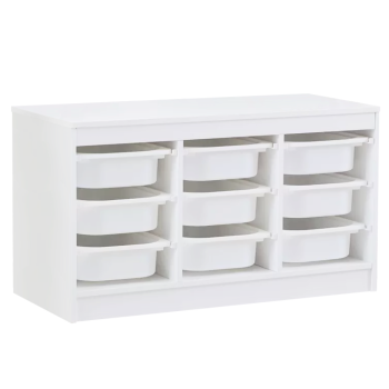 KONDELA Organizér s úložnými boxami, biela, TRIMAL