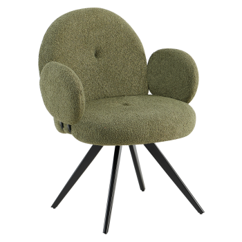 KONDELA Otočná stolička, zelená/čierna, VASALA