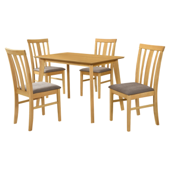 KONDELA Jedálenský set 1+4, dub sonoma svetlý/tmavohnedá, ROIS SET