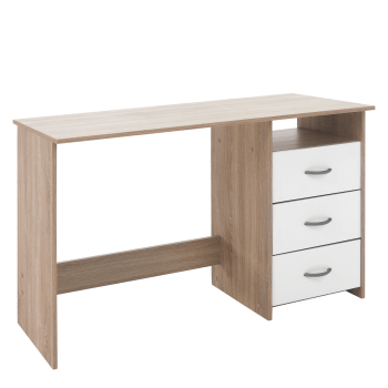 KONDELA PC stôl, dub sonoma/biela, LARISTOTE NEW