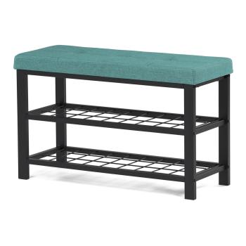 AUTRONIC ABO-W2015 GRN Botník 2 police, potah zelená látka, kov - černý matný lak