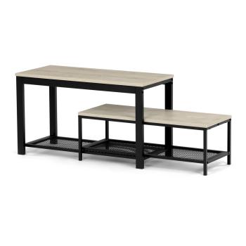 AUTRONIC ABO-W2124 SON Botník 2 police, MDF dekor dub sonoma, kov - černý matný lak