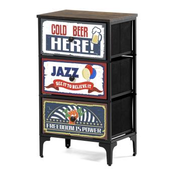 AUTRONIC AUK-W2001 BK Komoda se 3 zásuvkami, 45x30x77