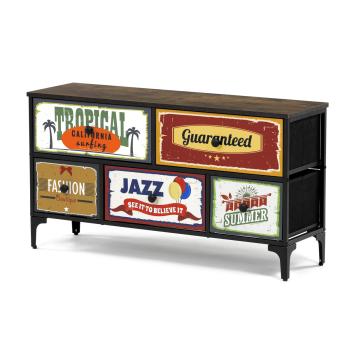 AUTRONIC AUK-W2103 BK Komoda s 5 zásuvkami, 103x30x56