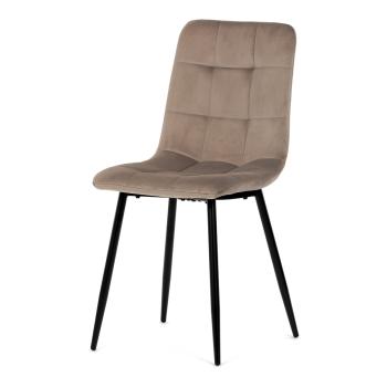AUTRONIC CT-281 CRM4 Židle jídelní, krémová sametová látka, nohy černý kov
