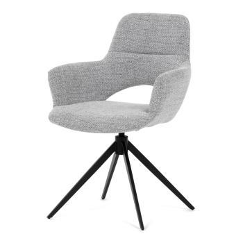 AUTRONIC DCH-D1320 GREY2 Židle jídelní, šedá látka, 360° vratný mechanismus, černý kov