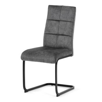 AUTRONIC DCL-D1275 GREY4 Židle jídelní, šedý samet, černá pohupová podnož