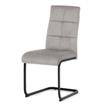 AUTRONIC DCL-D1275 SIL4 Židle jídelní, světle šedý samet, černá pohupová podnož