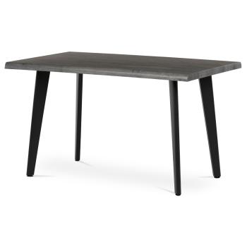 AUTRONIC HT-F4413 GREY Stůl jídelní, 130x80x75 cm, MDF deska, dekor šedý dub, kov, černý lak
