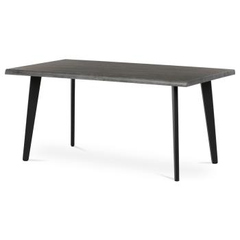 AUTRONIC HT-F4416 GREY Stůl jídelní, 160x90x75 cm, MDF deska, dekor šedý dub, kov, černý lak