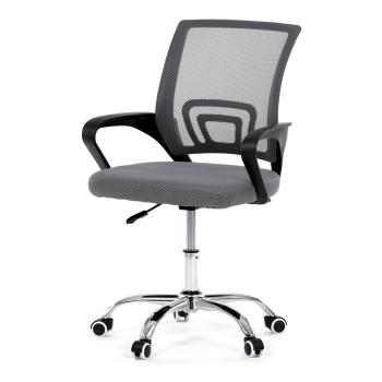 AUTRONIC KA-L103 GREY Židle kancelářská, šedý mesh, černý plast, chromový kříž