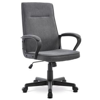 AUTRONIC KA-L608 GREY2 Kancelářská židle, černý plast, šedá látka, kolečka pro tvrdé podlahy