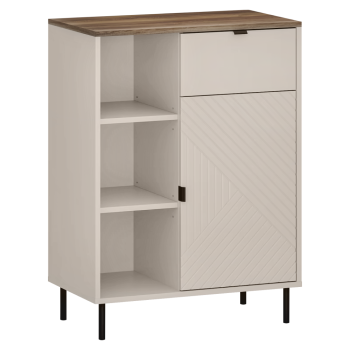 KONDELA Nízky regál, kašmír/dub castello, EYCO 1D1S