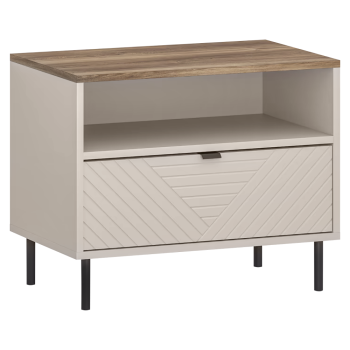 KONDELA Nočný stolík, kašmír/dub castello, EYCO 1S