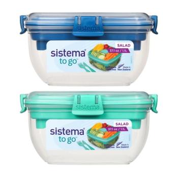 SISTEMA TO GO SALAD 1,1 L - OBEDOVA KRABICKA/PLASTOVA RAN. KRAB. S PRIBOR., MIX FARIEB 1 KUS