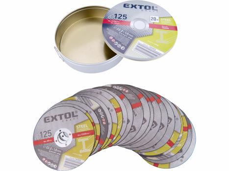 Kotúč rezný na kov 20ks, 125x1,0mm, v plechová krabička
