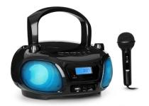 AUNA ROADIE SING, CD BOOMBOX, FM RADIO, SVETELNA SOU, CD PREHRAVAC, MIKROFON, CIERNY, 10032057