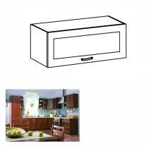 KONDELA SICILIA HORNA SKRINKA G80KS SO SKLOM, ORECH MILANO