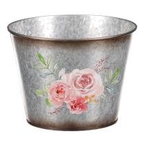 AUTRONIC OK6388-S Kovový obal na květiny. Design s růžemi.