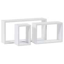 AUTRONIC P-009 WT2 Policka nástenná, sada 3 ks, MDF, farba biela matná, baleno v ochranej fólii