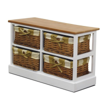 KONDELA GINGER 4 KOMODA, BIELA/MEDOVA