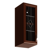 KONDELA SICILIA HORNA SKRINKA G30S SO SKLOM, LAVA, ORECH MILANO