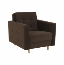 KONDELA Celočalúnené kreslo, čokoládová látka, AMEDIA