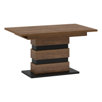 KONDELA Rozkladací jedálenský stôl, dub bolzano/čierna, 140-180x86 cm, DELIS S