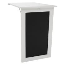 KONDELA ZALMAN SKLADACI STOL NA STENU, S KRIEDOVOU TABULOU, BIELA