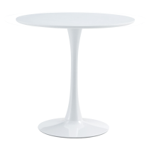 KONDELA Jedálenský stôl, okrúhly, biela matná, priemer 80 cm, REVENTON NEW