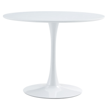 KONDELA Jedálenský stôl, okrúhly, biela matná, priemer 110 cm, REVENTON NEW