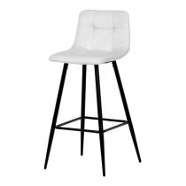 AUTRONIC AUB-X7015 WT2 Židle barová, bílá látka, čtyřnohá kovová podnož, černý mat