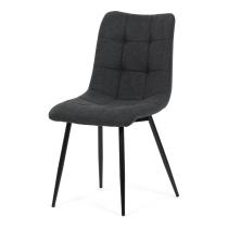 AUTRONIC DCL-193 GREY2 Židle jídelní, šedá látka, černé kovové nohy