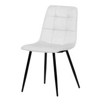 AUTRONIC DCL-X7015 WT2 Židle jídelní, bílá látka, čtyřnohá kovová podnož, černý mat