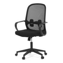AUTRONIC KA-S424 BK Židle kancelářská, černý MESH a černá látka, plastový kříž, houpací mechanismus.
