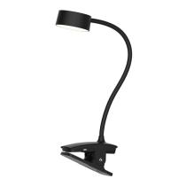 SOLIGHT WO3001-B LED STOLNA NABIJACIA LAMPICKA, 2W, 210LM, 3CCT, CIERNA, CLIP vystavený kus