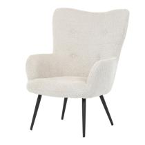 AUTRONIC AK-W1206 CRM2 Křeslo "ušák", potah krémová látka, nohy černý kov.