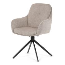 AUTRONIC DCH-P3174 LAN2 Židle jídelní, 180° otočný mechanismus, šedá voděodolná látka, černý kov